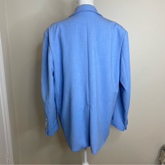 Anthropologie Maeve Oversized Blue Blazer Shoulder Pad Size XS/S - Picture 7 of 16